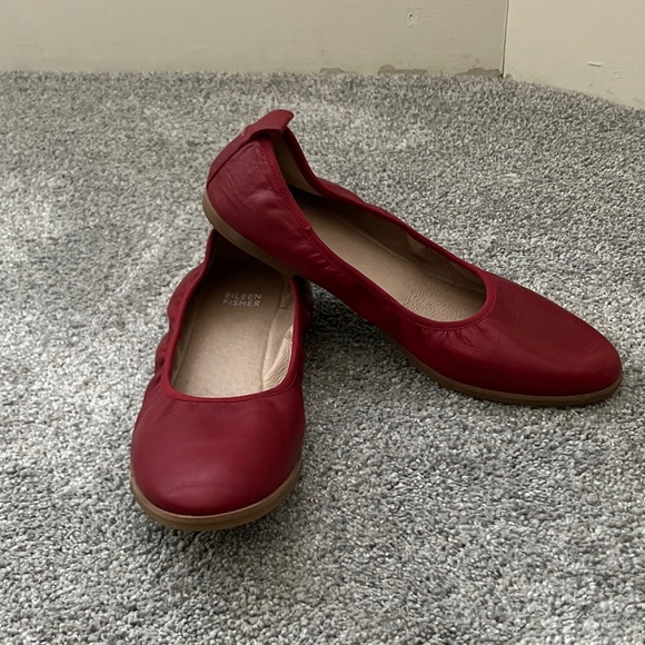 Eileen Fisher Shoes - Eileen Fisher Notion Nappa Leather Red Flats